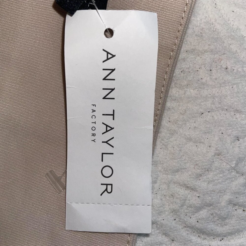 Ann Taylor Factory Khaki Tan Beige Faux Wrap Skirt with Tie Belt Size 16‎ - Picture 4 of 8